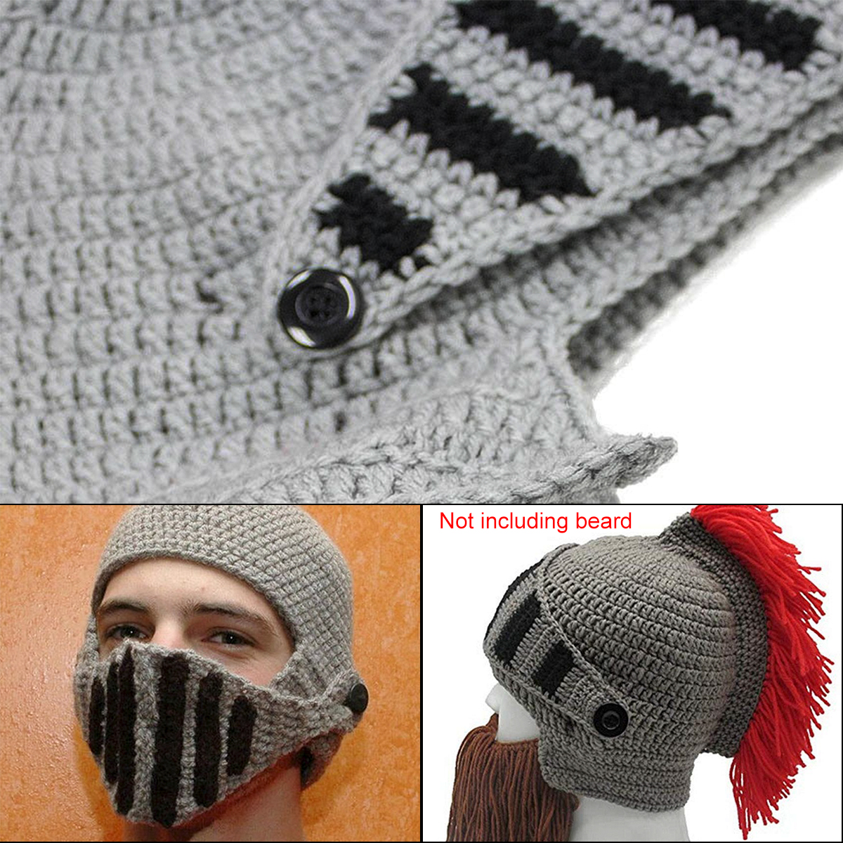 Mens-Winter-Crochet-Knit-Beanie-Hats-Roman-Knight-Helmet-Face-Mask-Ski-Cap-Party-1765709