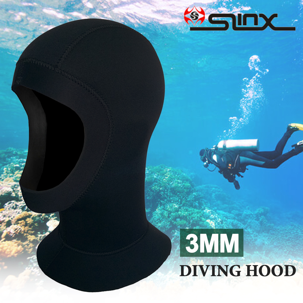 SLINX-3mm-Diving-Warm-Mask-Hood-Set-Neoprene-Scuba-Surfing-Snorkeling-1471131