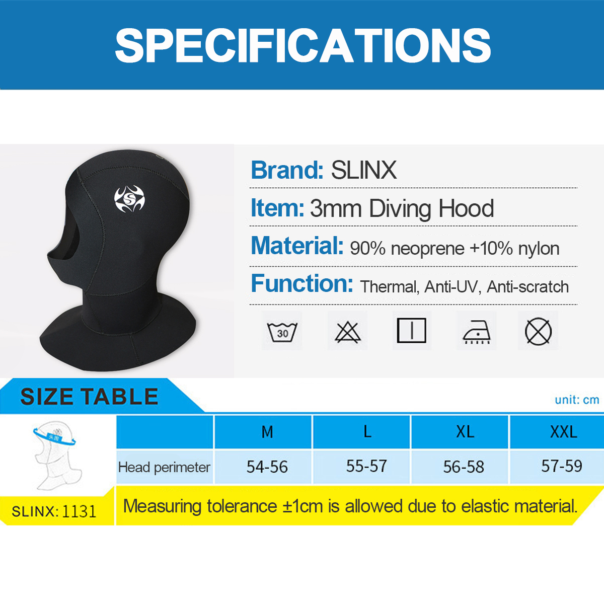 SLINX-3mm-Diving-Warm-Mask-Hood-Set-Neoprene-Scuba-Surfing-Snorkeling-1471131