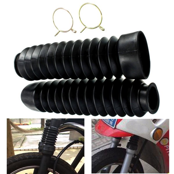 Motorcycle-Front-Fork-Black-Rubber-Boots-Dust-Jacket-Cover-200x50x38mm-1017699