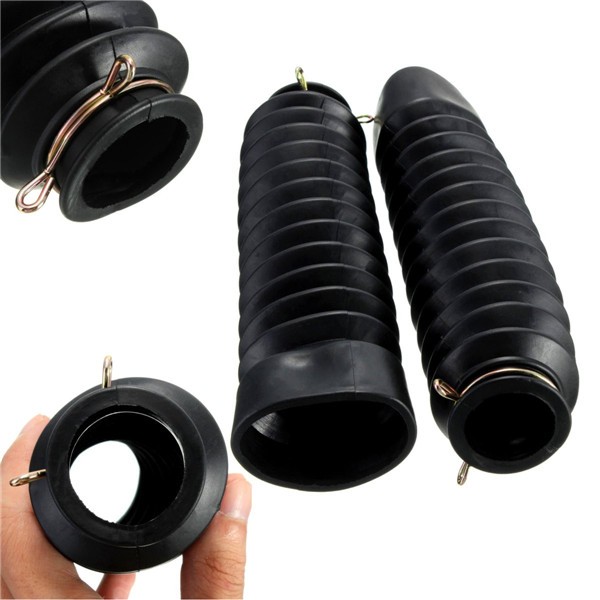 Motorcycle-Front-Fork-Black-Rubber-Boots-Dust-Jacket-Cover-200x50x38mm-1017699