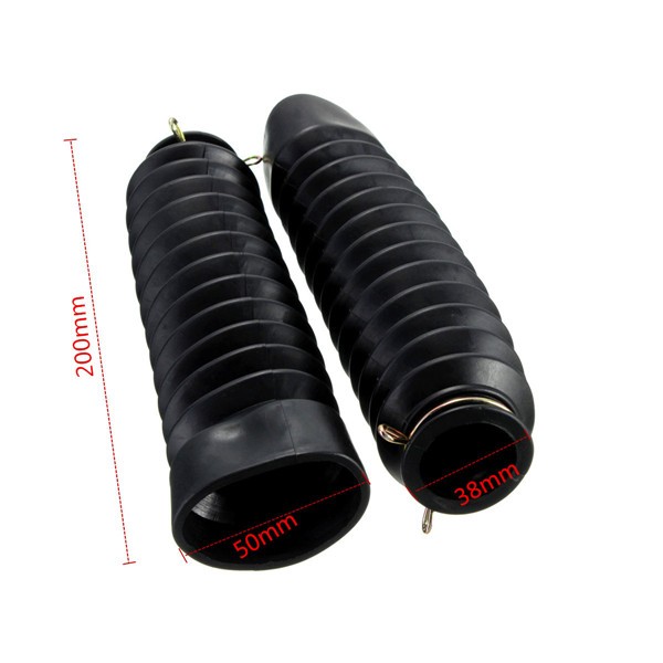 Motorcycle-Front-Fork-Black-Rubber-Boots-Dust-Jacket-Cover-200x50x38mm-1017699