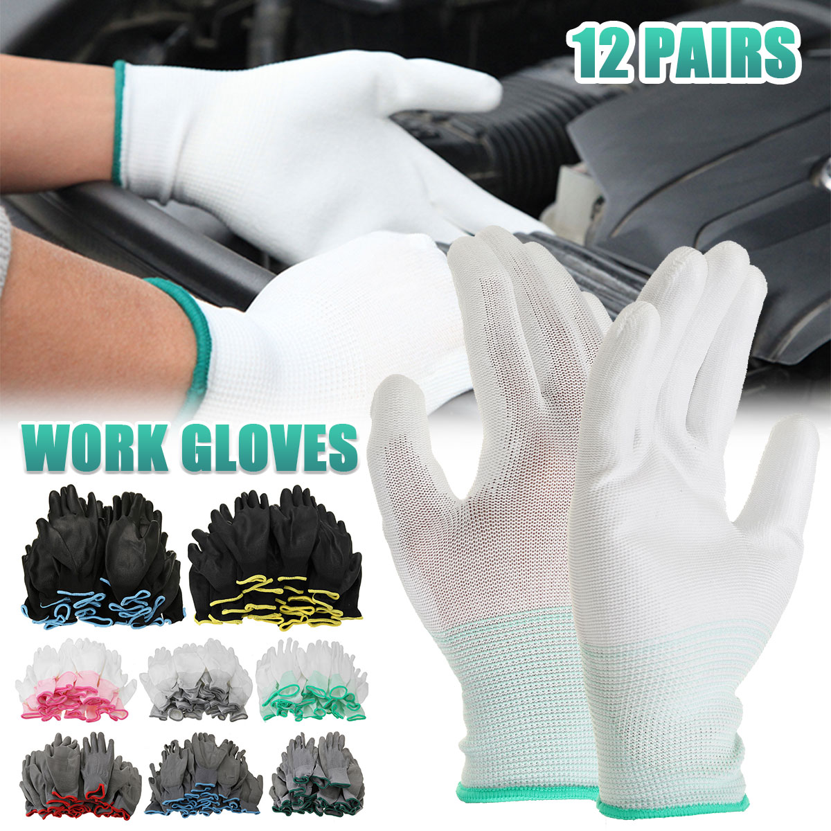 12-Pairs-Nylon-PU-Palm-Coated-Protectors-Works-Gloves-Motorcycle-Anti-Static-Replace-SML-1826293