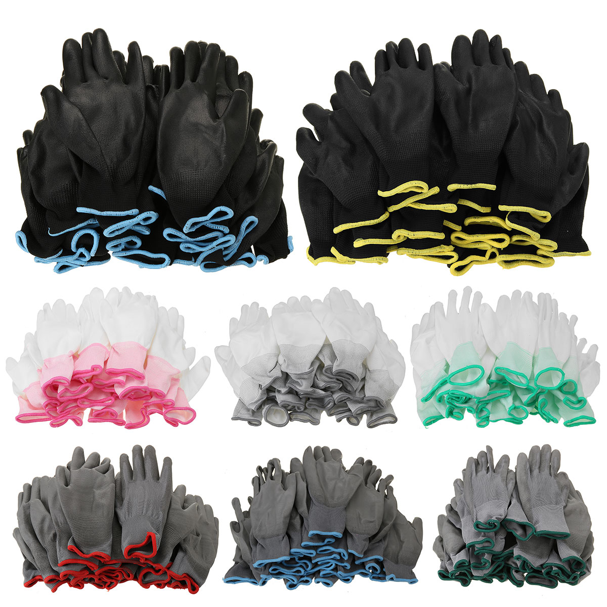 12-Pairs-Nylon-PU-Palm-Coated-Protectors-Works-Gloves-Motorcycle-Anti-Static-Replace-SML-1826293