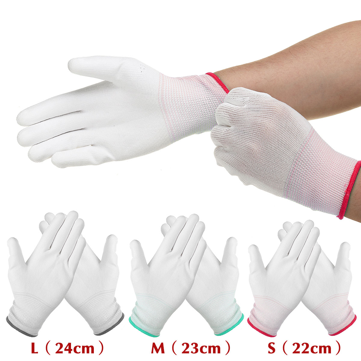 12-Pairs-Nylon-PU-Palm-Coated-Protectors-Works-Gloves-Motorcycle-Anti-Static-Replace-SML-1826293