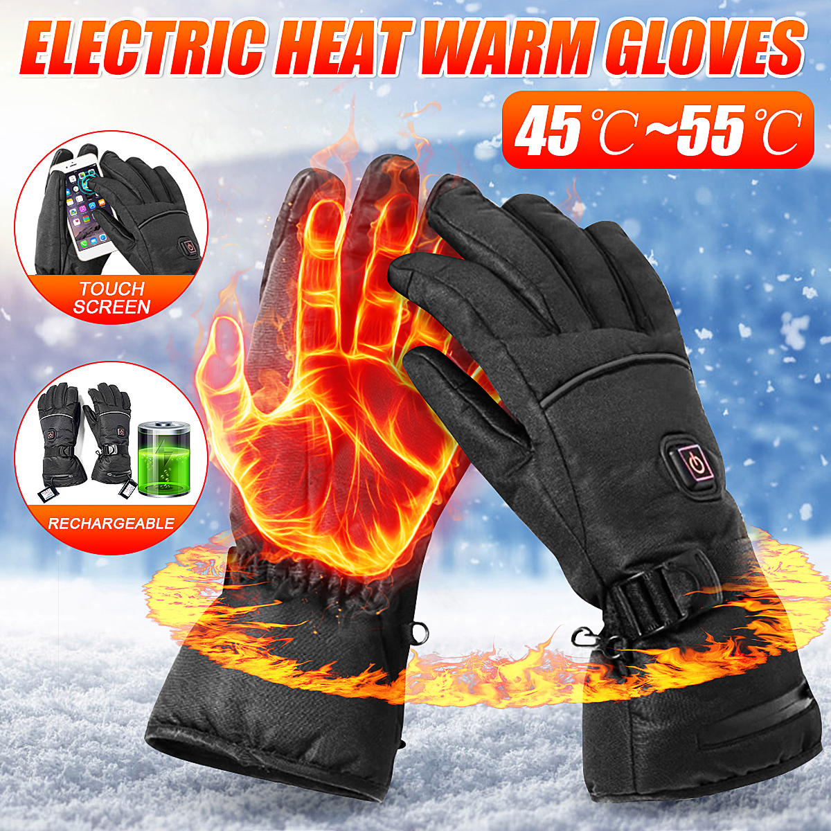 37V-Rechargeable-Temperature-Adjustable-Eletirc-Heated-Gloves-Riding-Skiing-Black-1727876