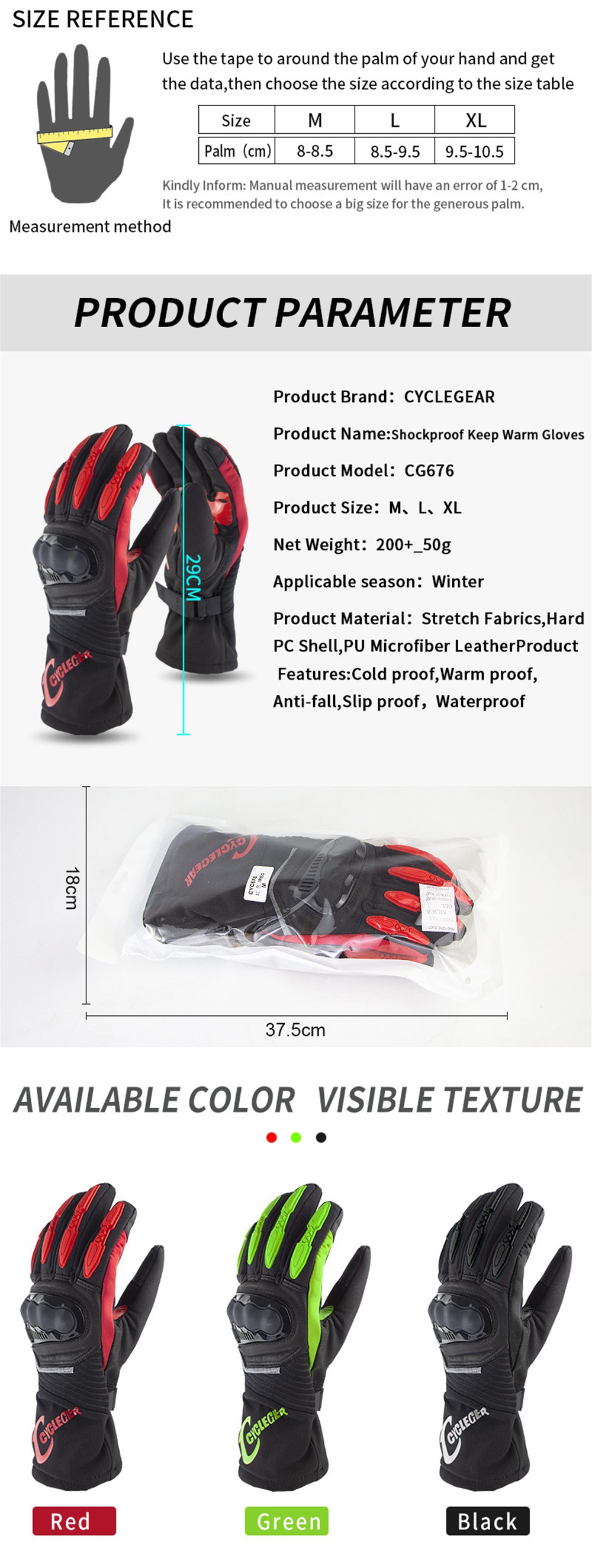 CYCLEGEAR-CG676-Waterproof-Motorcycle-Gloves-Warm-Full-Finger-Touch-Screen-Thickening-Gloves-Four-Se-1815121