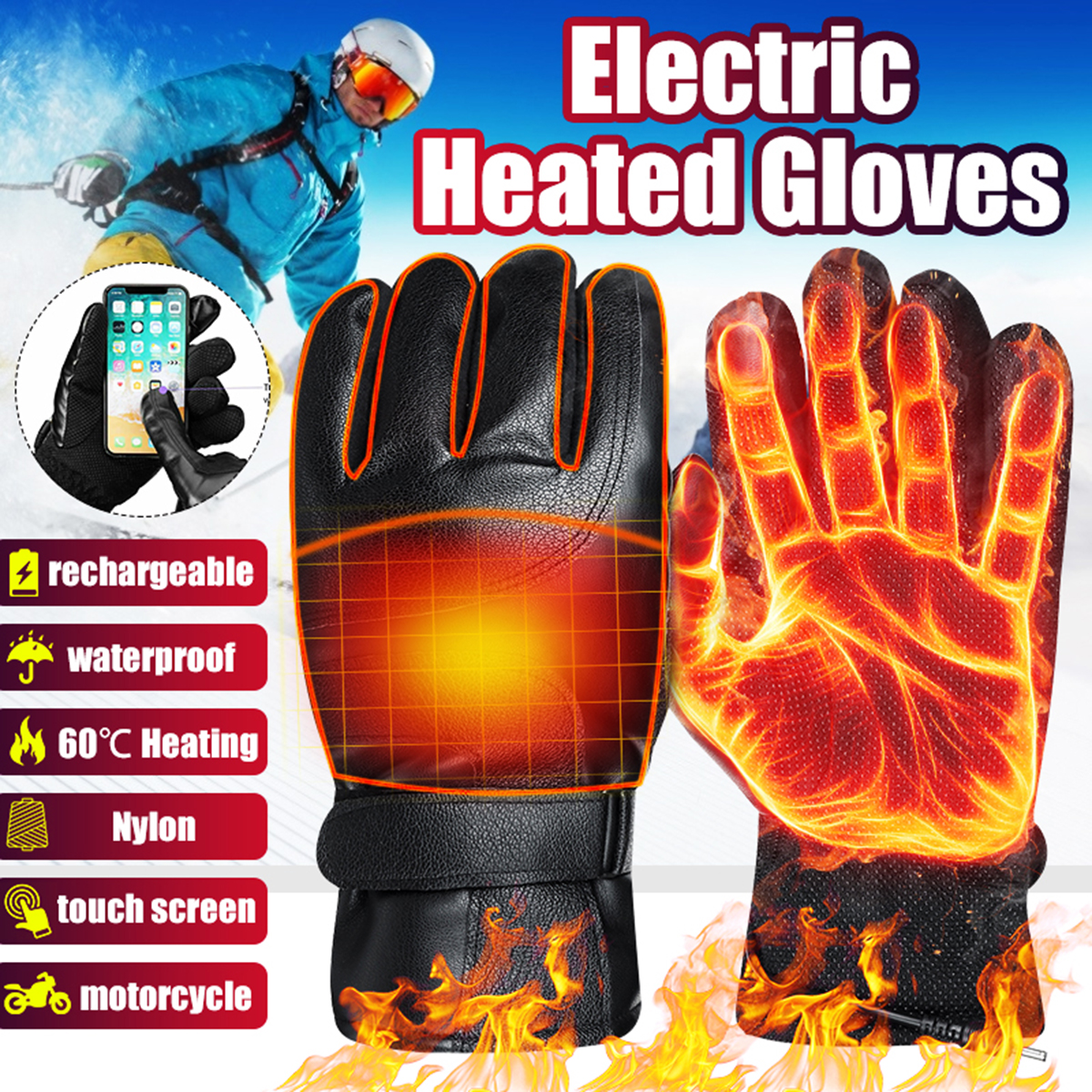 Electric-Heated-Gloves-Motorcycle-Heating-Glove-Winter-Warm-Waterproof-USB-1764322