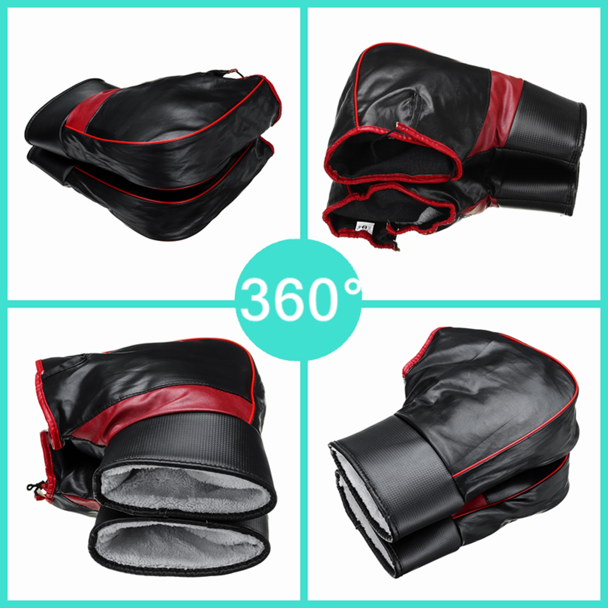Handlebar-Muffs-Gloves-Waterproof-Winter-Motorcycle-PU-Leather-Thick-Warm-Cover-Black-1606977