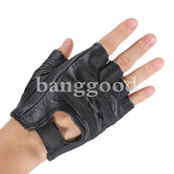 Medium-Fingerless-Leather-Motorcycle-Glove-Vented-Cowhide-Multi-use-74699