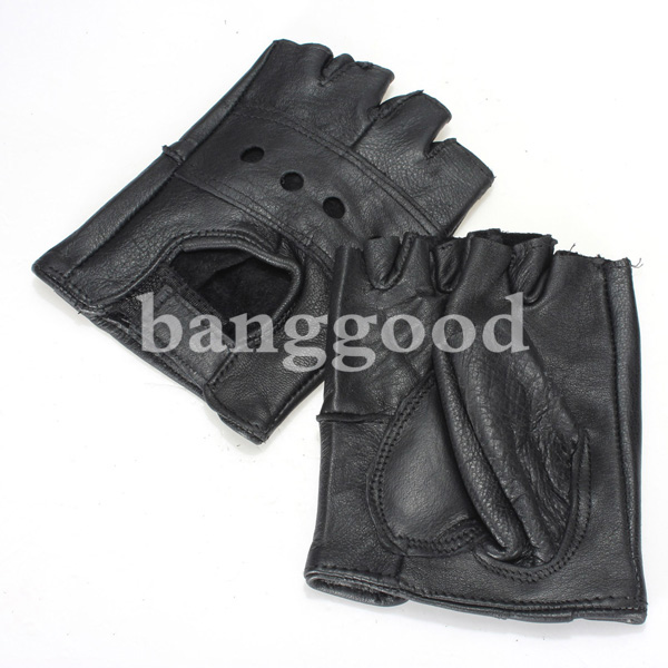 Medium-Fingerless-Leather-Motorcycle-Glove-Vented-Cowhide-Multi-use-74699