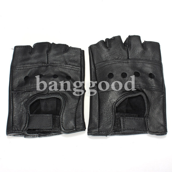 Medium-Fingerless-Leather-Motorcycle-Glove-Vented-Cowhide-Multi-use-74699