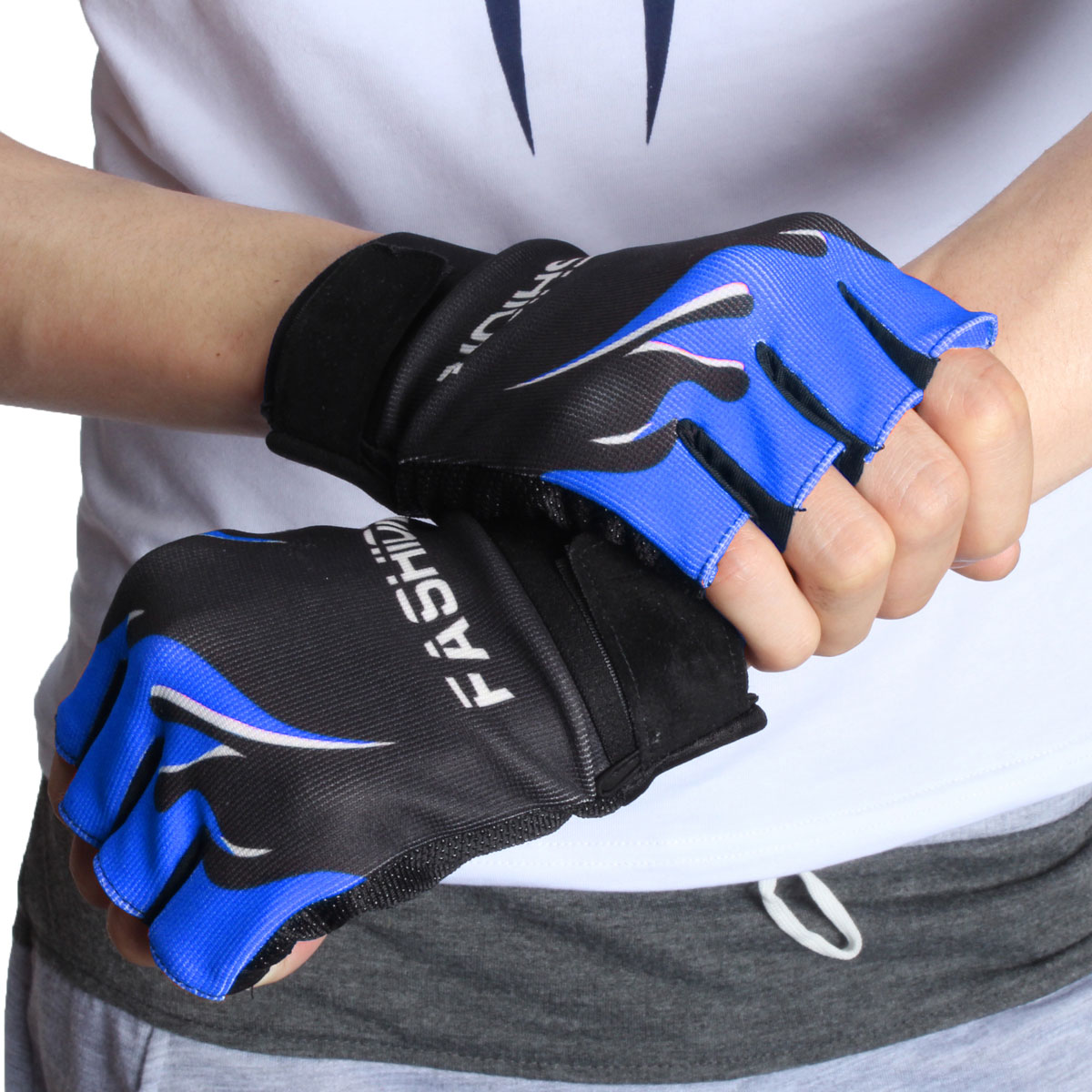 Motorcycle-Cycling-Half-Finger-Gloves-Sport-Mountain-Bike-Antiskid-4-Colors-1057624