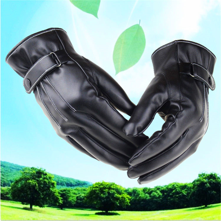 Touch-Screen-Gloves-Full-Finger-Winter-Warm-Thicken-Cotton-Windproof-PU-Leather-Waterproof-Black-1671442