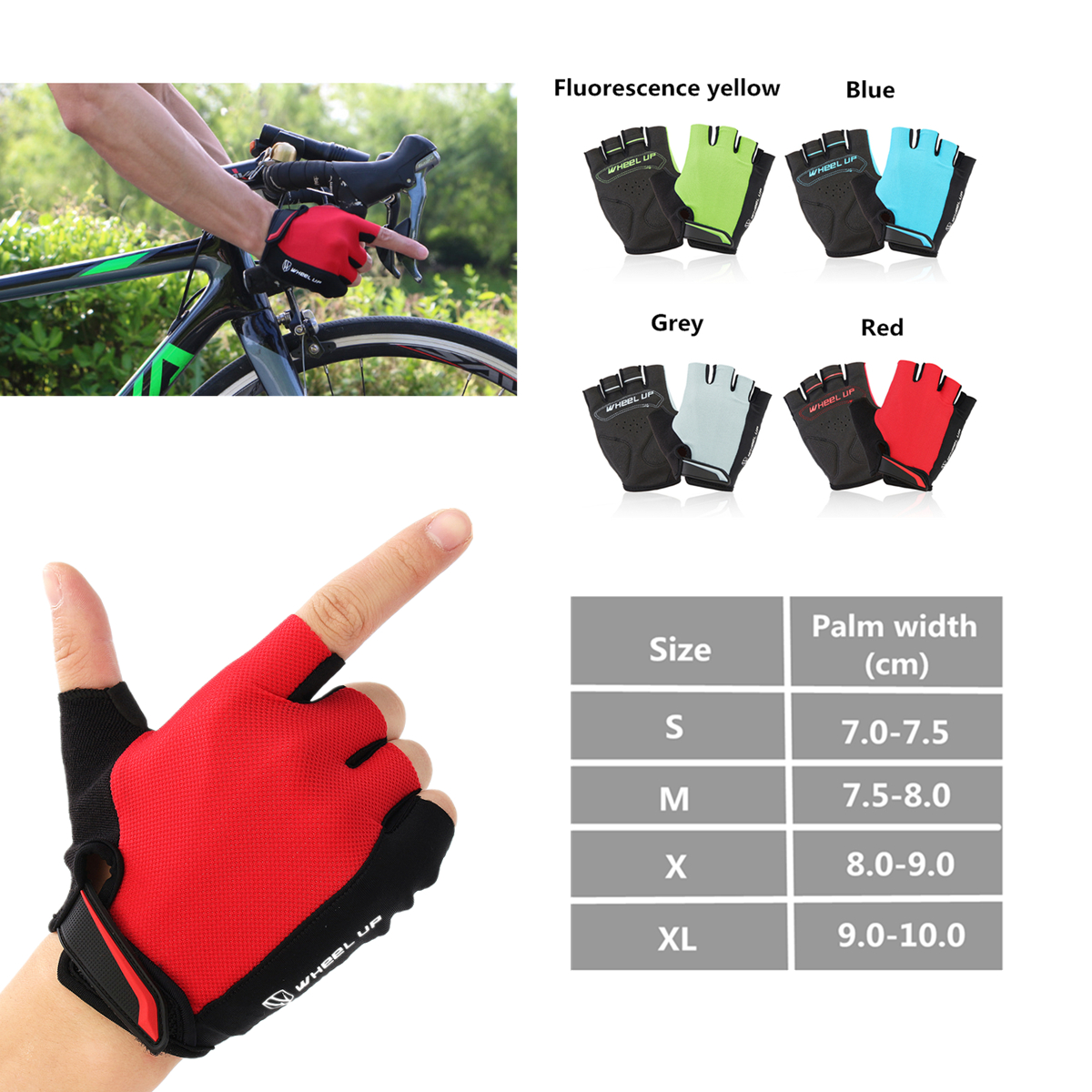 Universial-Motorcycle-Riding-Half-Fingers-Fingerless-Gloves-Size-M-1181967