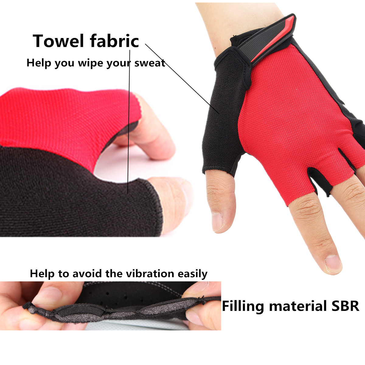 Universial-Motorcycle-Riding-Half-Fingers-Fingerless-Gloves-Size-M-1181967