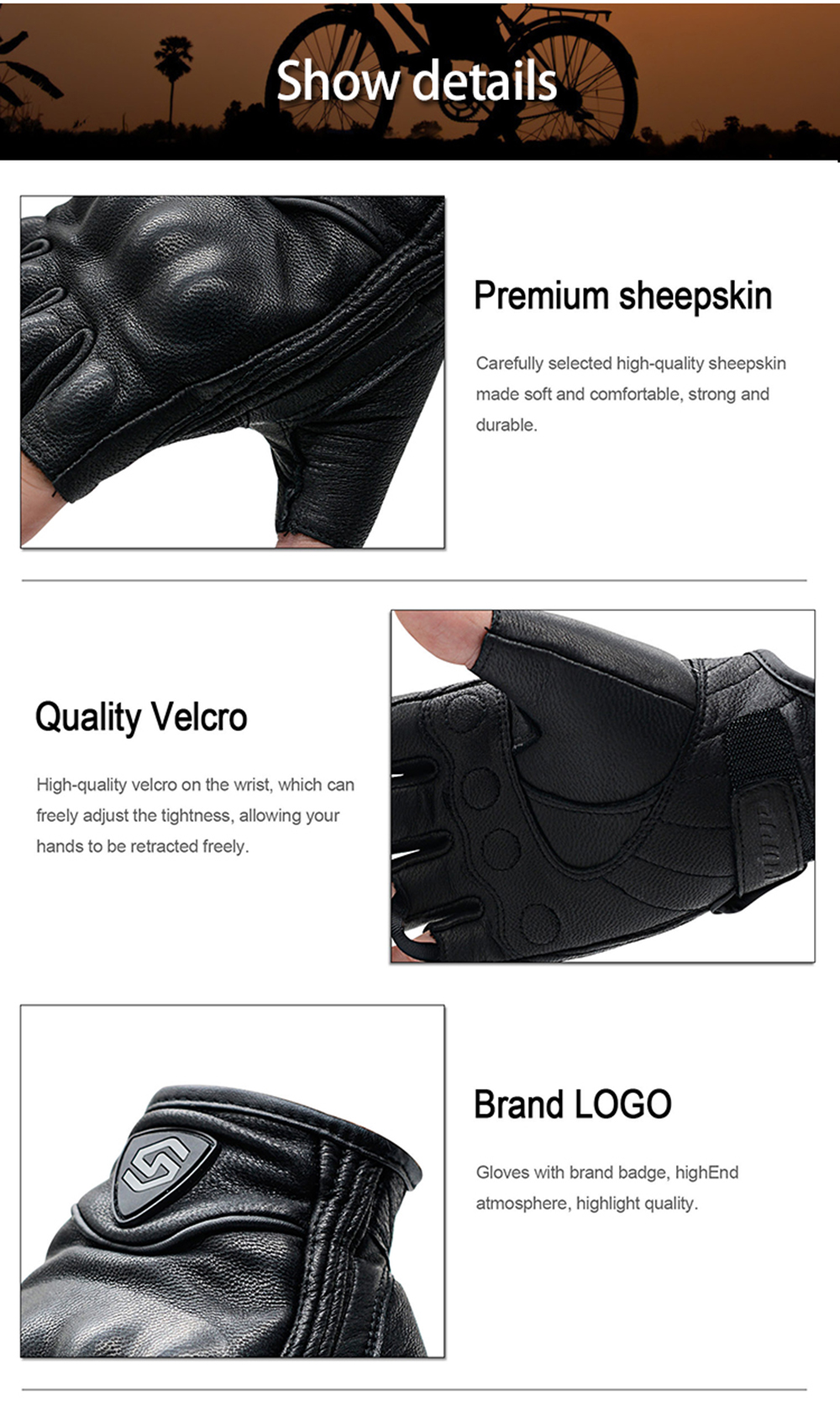 WUPP-Motorcycle-Half-Finger-Leather-Riding-Gloves-Breathable-Off-Road-Racing-Sport-Black-Fingerless--1726805