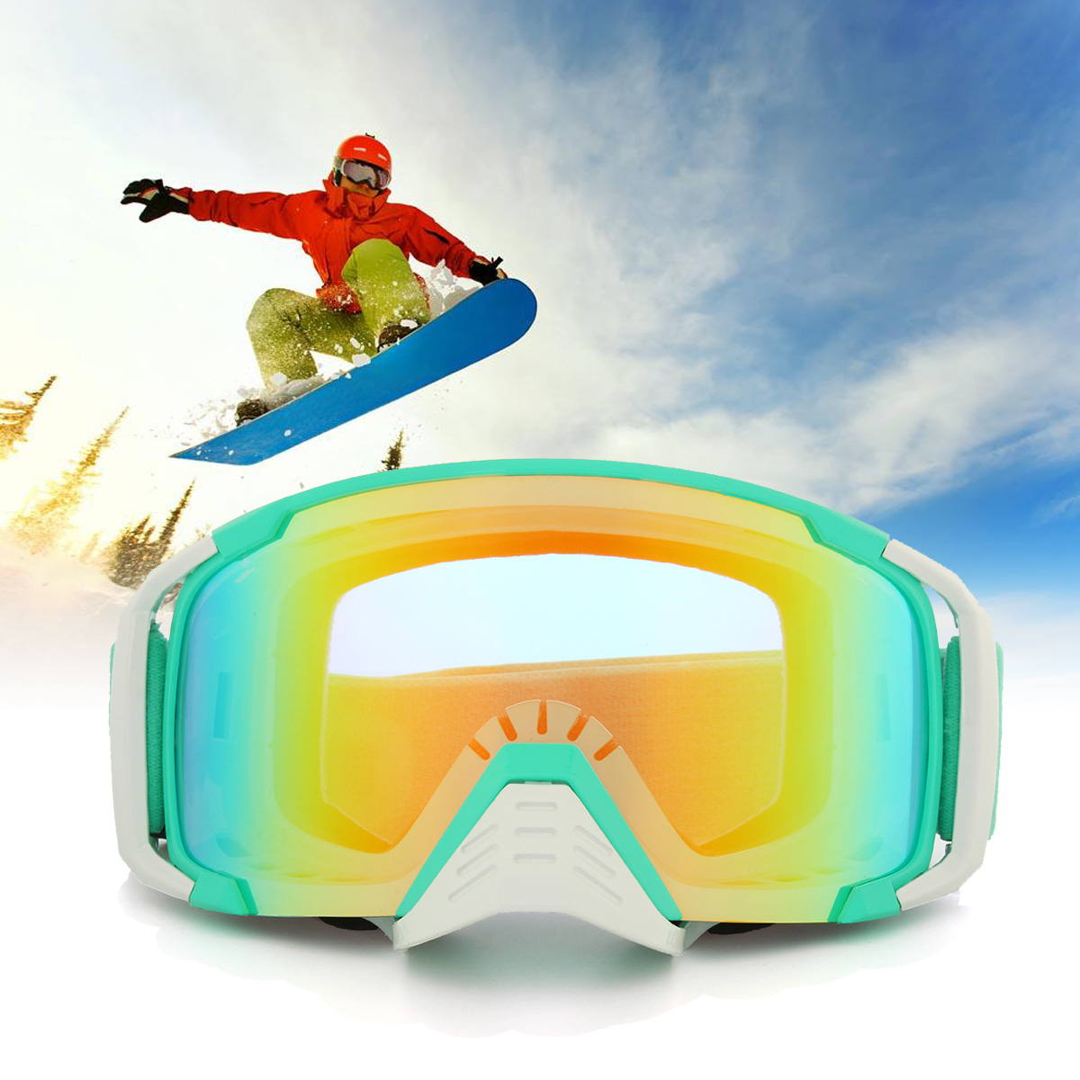 Motorcycle-Anti-Fog-Dumb-Goggles-Snowmobike-SKI-Lens-Spherical-green-Frame-1254107
