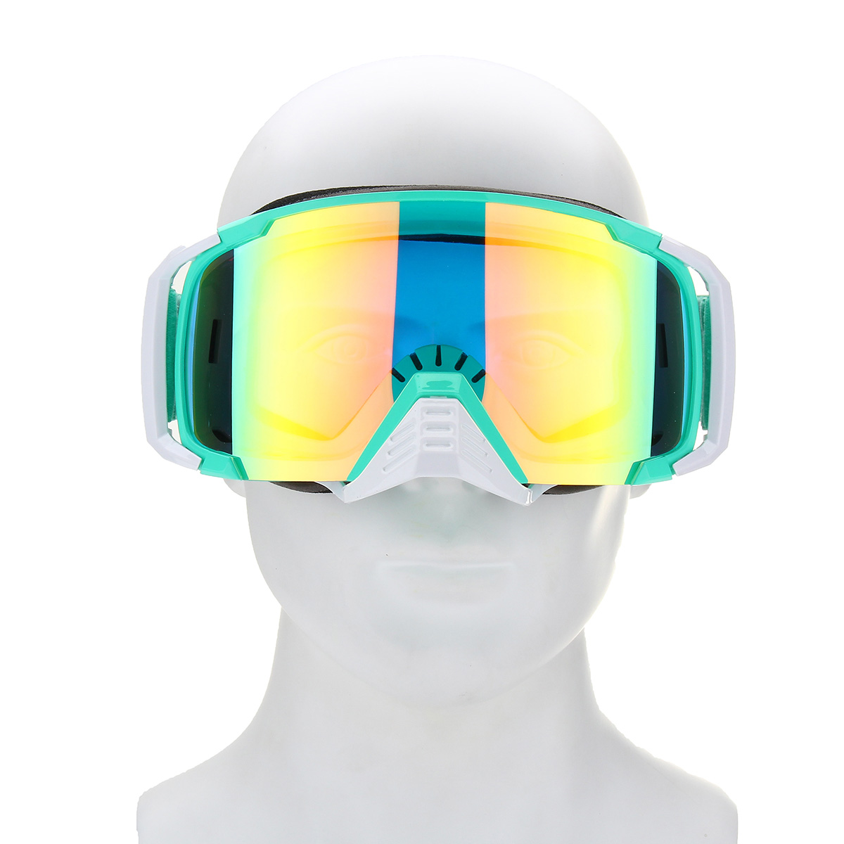 Motorcycle-Anti-Fog-Dumb-Goggles-Snowmobike-SKI-Lens-Spherical-green-Frame-1254107