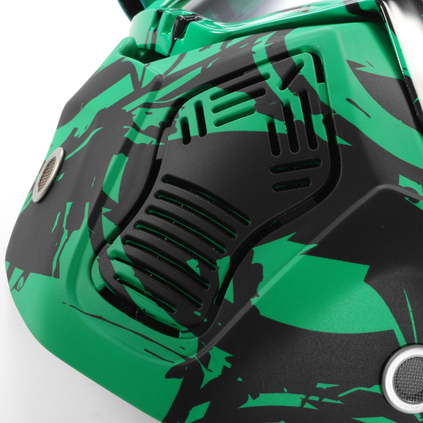 Motorcycle-Helmet-Detachable-Modular-Mask-Shield-Goggles-Full-Face-Protect-ClearLight-Green-Lens-1179789