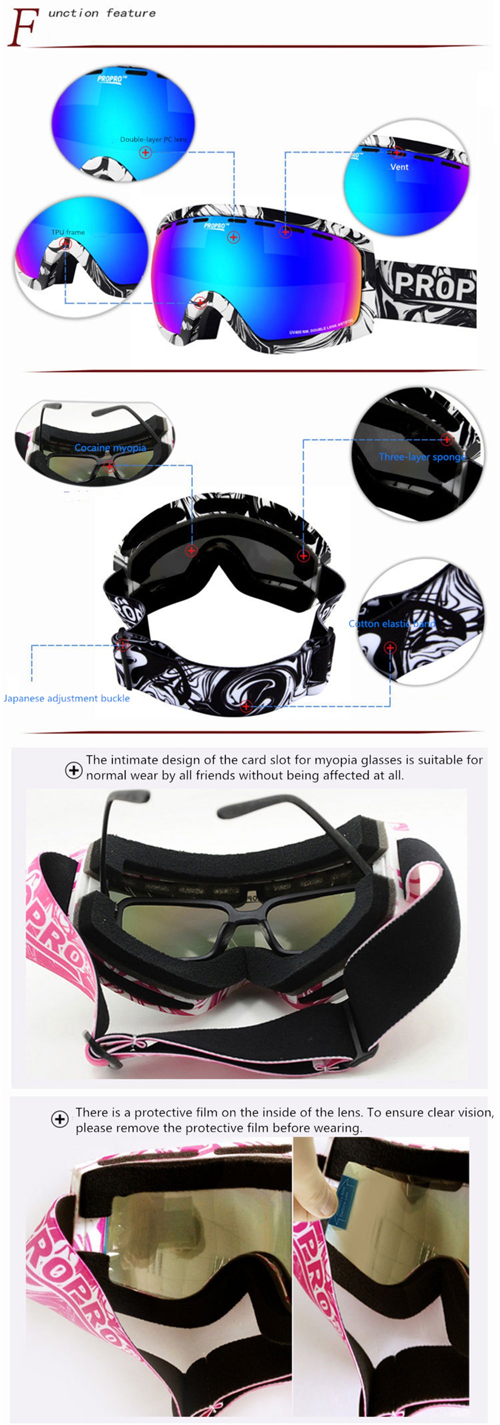 PROPRO-Anti-UV-Double-layer-Dust-Snow-Glasses-Goggles-For-Motorcycle-Motocross-Ski-Racing-Scooter-1785362