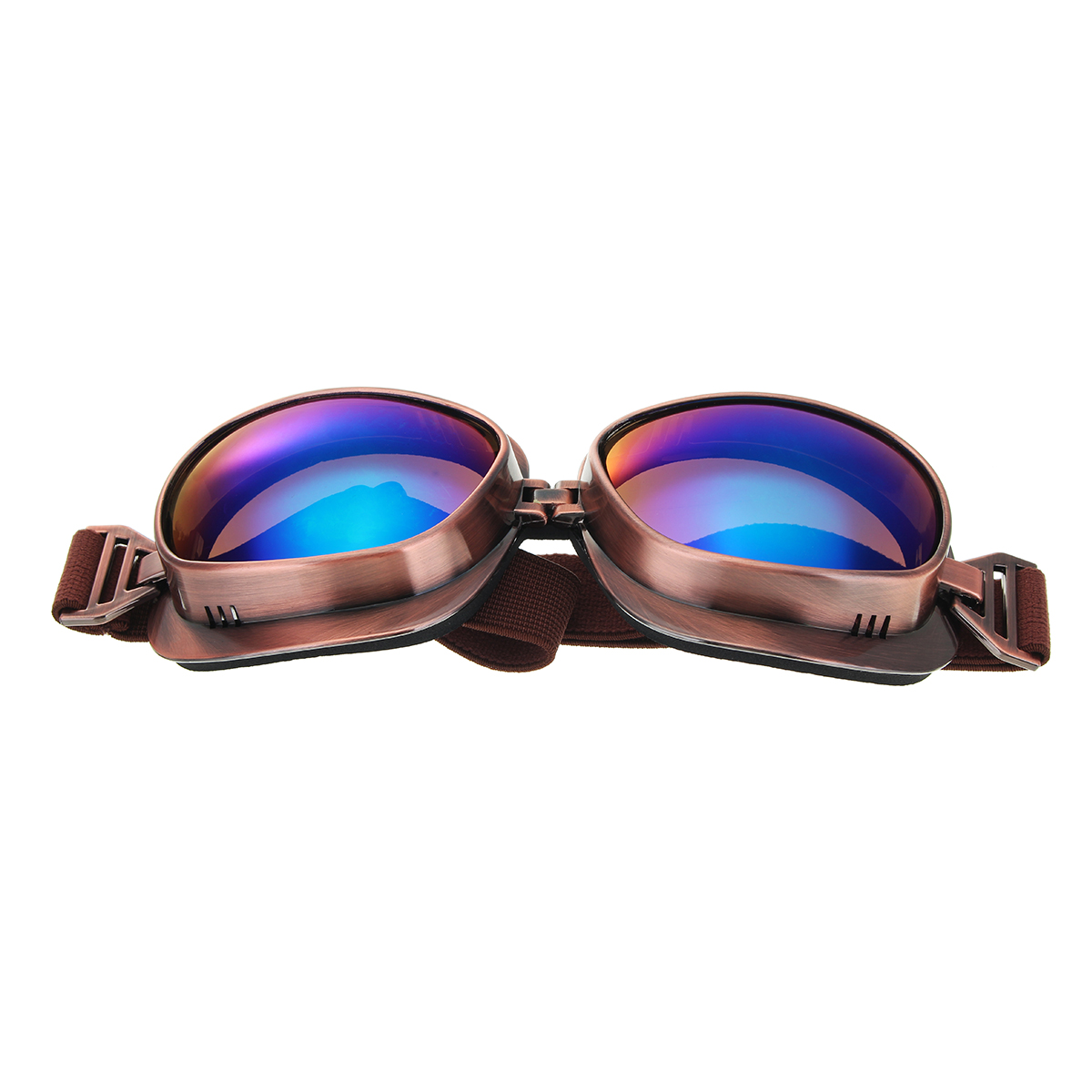Retro-Motorcycle-Goggles-Vintage-Windproof-Riding-Glasses-SilverBronze-Frame-1277649