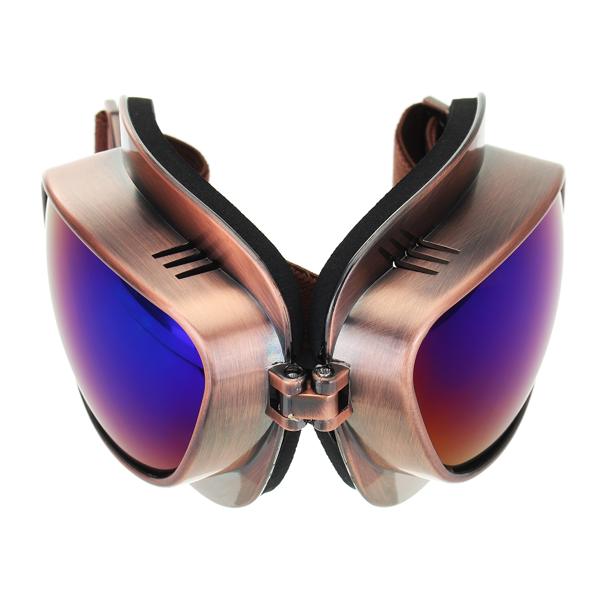 Retro-Motorcycle-Goggles-Vintage-Windproof-Riding-Glasses-SilverBronze-Frame-1277649