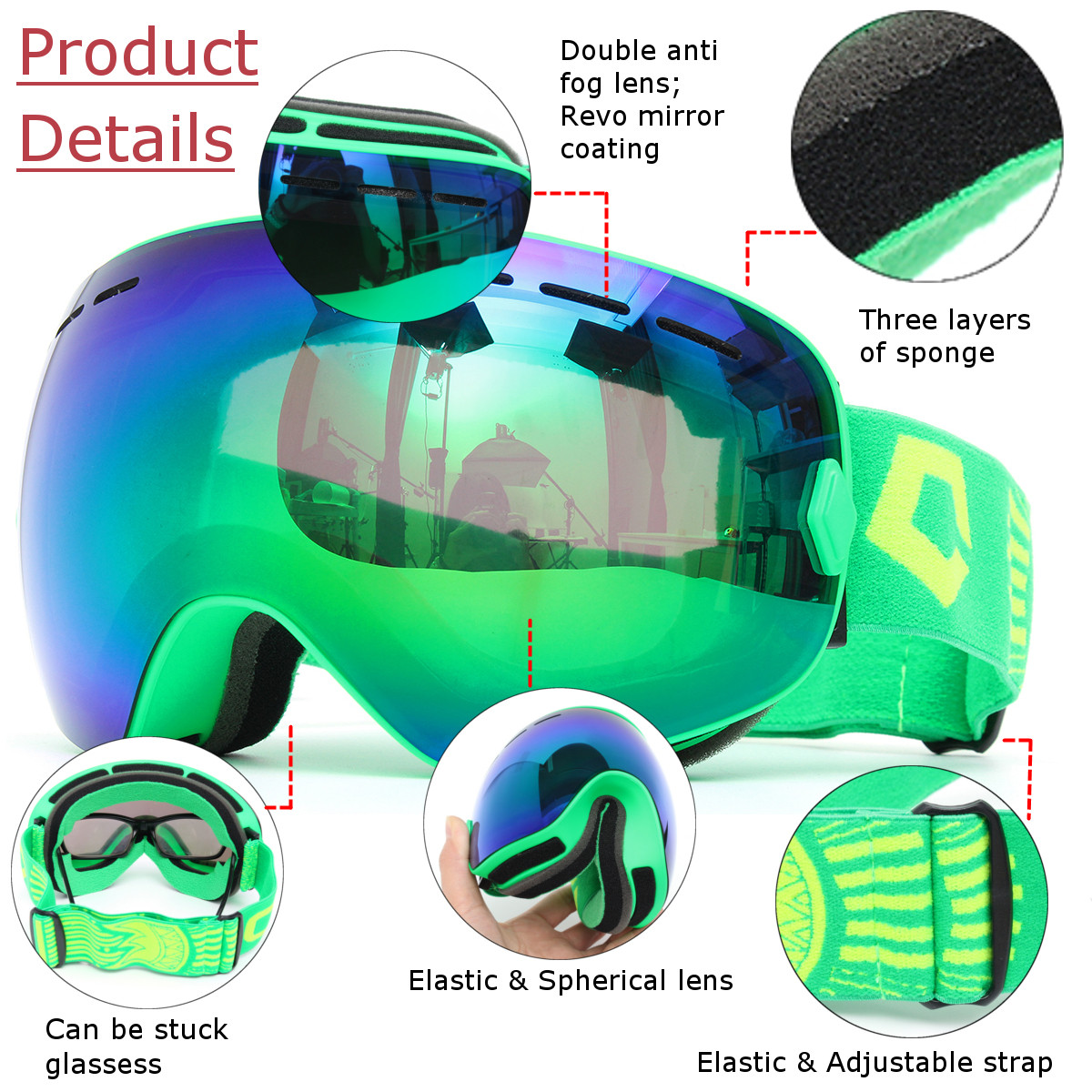 Snowboard-Ski-Goggles-Two-Layers-Lens-Motorcycle-UV-Protection-Anti-fog-Green-1235921