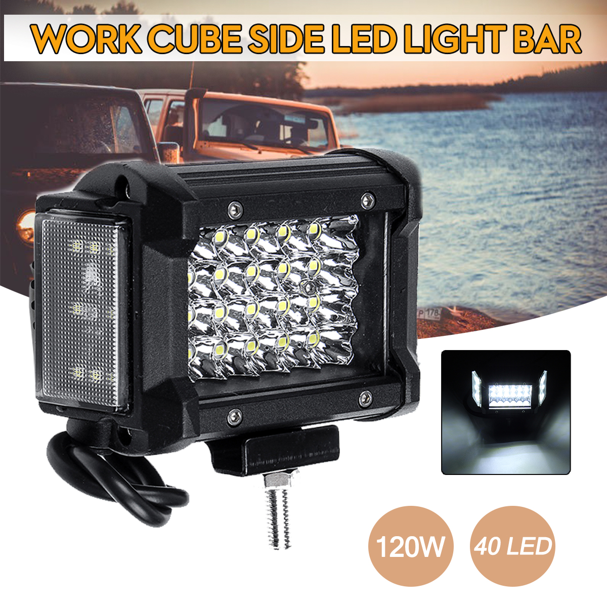 10-30V-120W-7000K-40-LED-Work-Cube-Side-Shooter-Light-Bar-Spot-Driving-Offroad-SUV-ATV-UTV-4WD-IP67-1564373