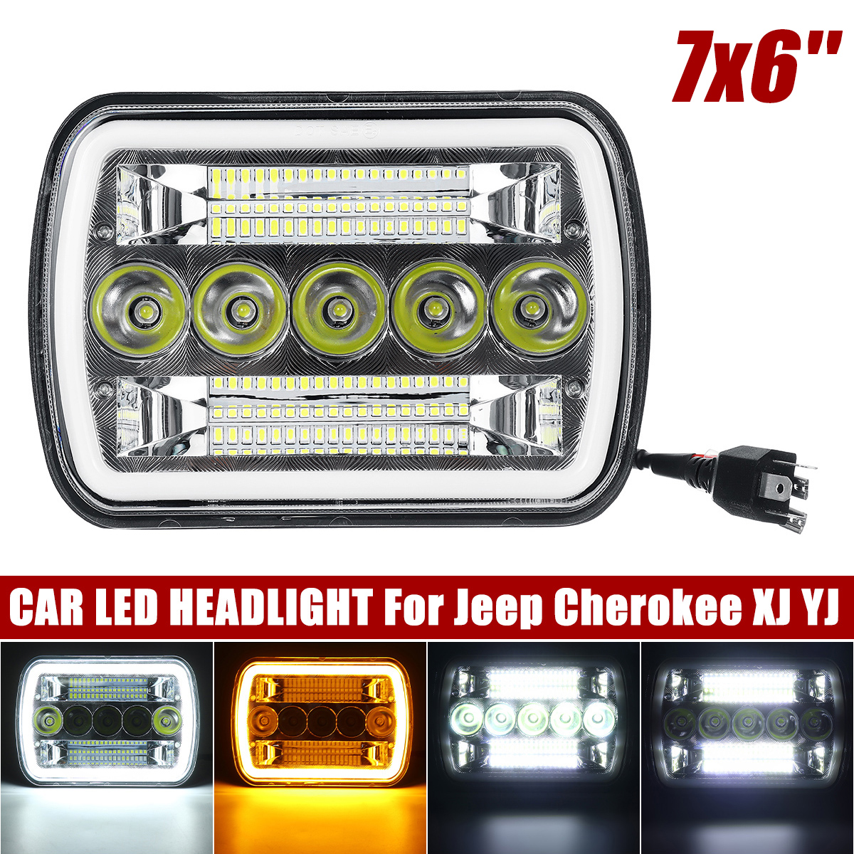 120W-5x7-7x6-LED-Headlight-Hi-Lo-Beam-Halo-DRL-Warning-For-Jeep-Cherokee-XJ-YJ-1718504
