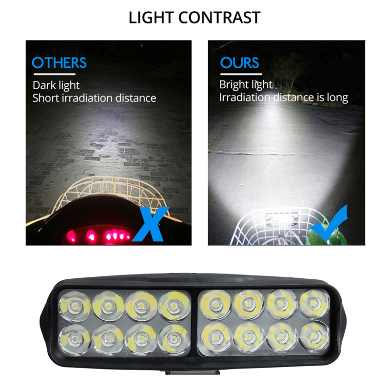 12V-16-LED-Motorcycle-Front-Headlights-Spotlight-Shark-Shape-Driving-Work-Spot-Light-1622799