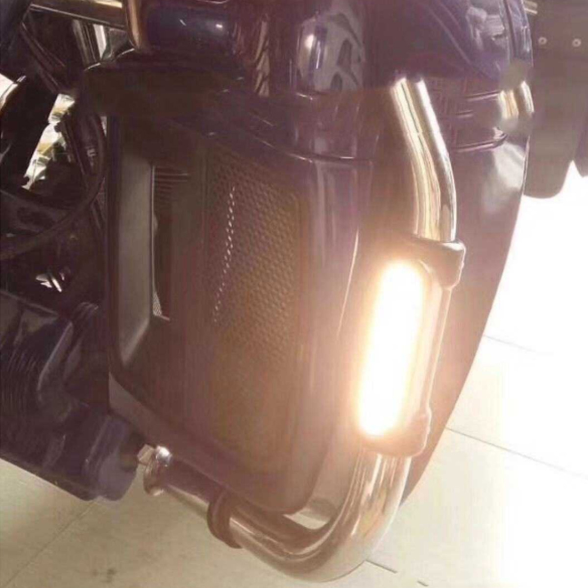 12V-2x-Motorcycle-LED-White-Driving-DRL-Indicator-Amber-Turn-Signal-Lights-Crash-Bar-Lamp-1462455