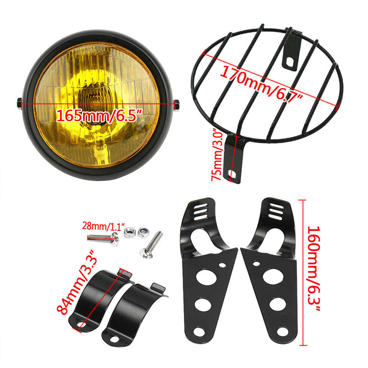 12V-65-Inch-35W-Retro-Vintage-Motorcycle-Halogen-Headlamp-HighLow-Beam-Set-Metal-Amber-Lamp-1574139