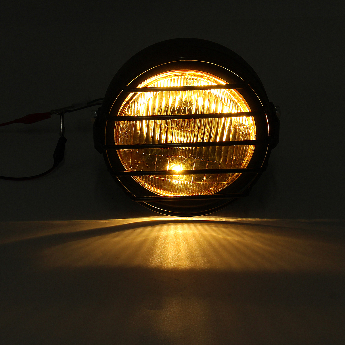 12V-65-Inch-35W-Retro-Vintage-Motorcycle-Halogen-Headlamp-HighLow-Beam-Set-Metal-Amber-Lamp-1574139