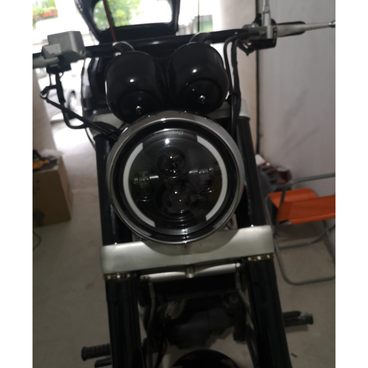 12V-7-Inch-60W-H4-H13-Motorcycle-LED-Headlights-Hi-Lo-Beam-DRL-Daytime-Running-Light-6500K-For-Harle-1631884