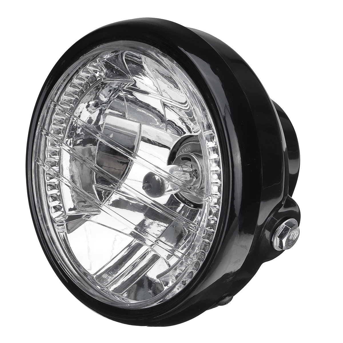 12V-7-Inch-Motorcycle-Headlight-Turn-Signal-Light-Black-Bracket-Mount-Amber-1733659