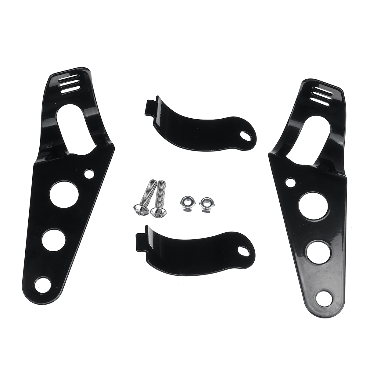 12V-7-Inch-Motorcycle-Headlight-Turn-Signal-Light-Black-Bracket-Mount-Amber-1733659