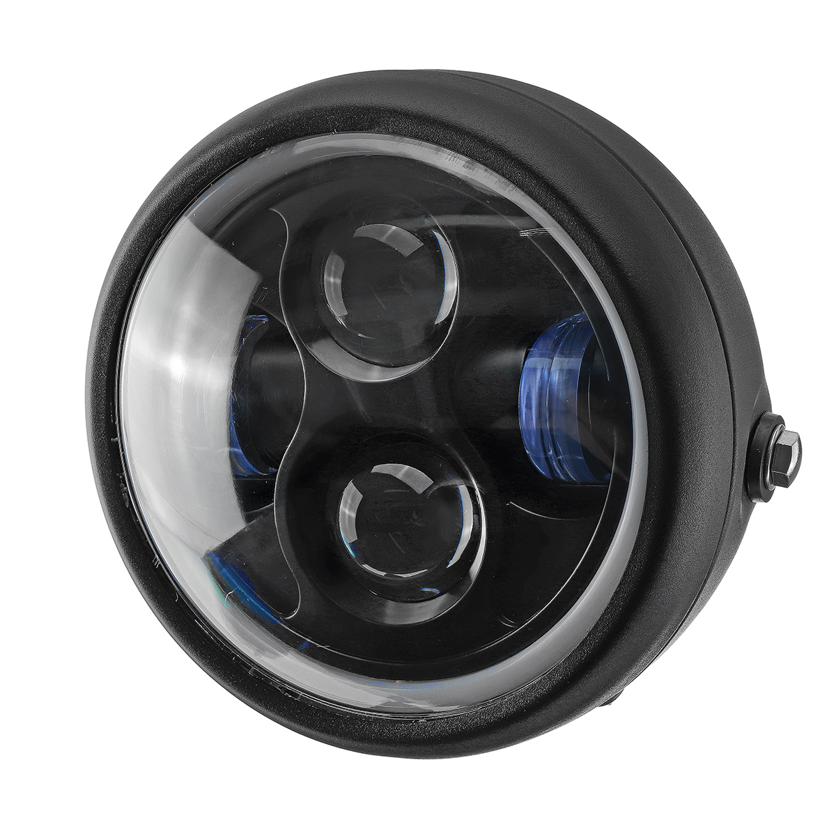 12V-7-inch-LED-Motor-Round-Angel-Eye-Headlights-Sealed-Metal-Lights-White-1568390