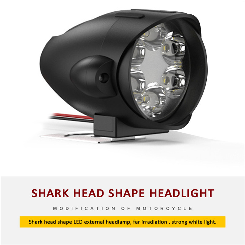 12V-80V-6-LED-Front-Headlights-Strong-Brightness-Shark-Shape-Motorcycle-Far-Illumination-1562830