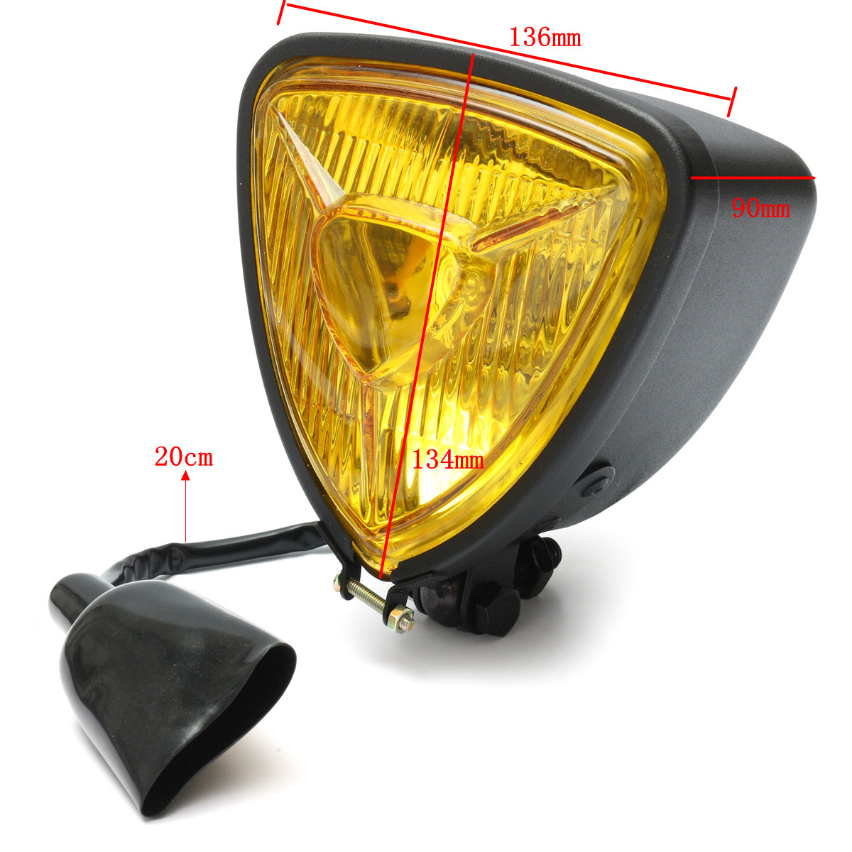 12V-H4-35W-Motorcycle-Triangle-Headlight--HiLo-Beam-For-Harley-Chopper-1106789