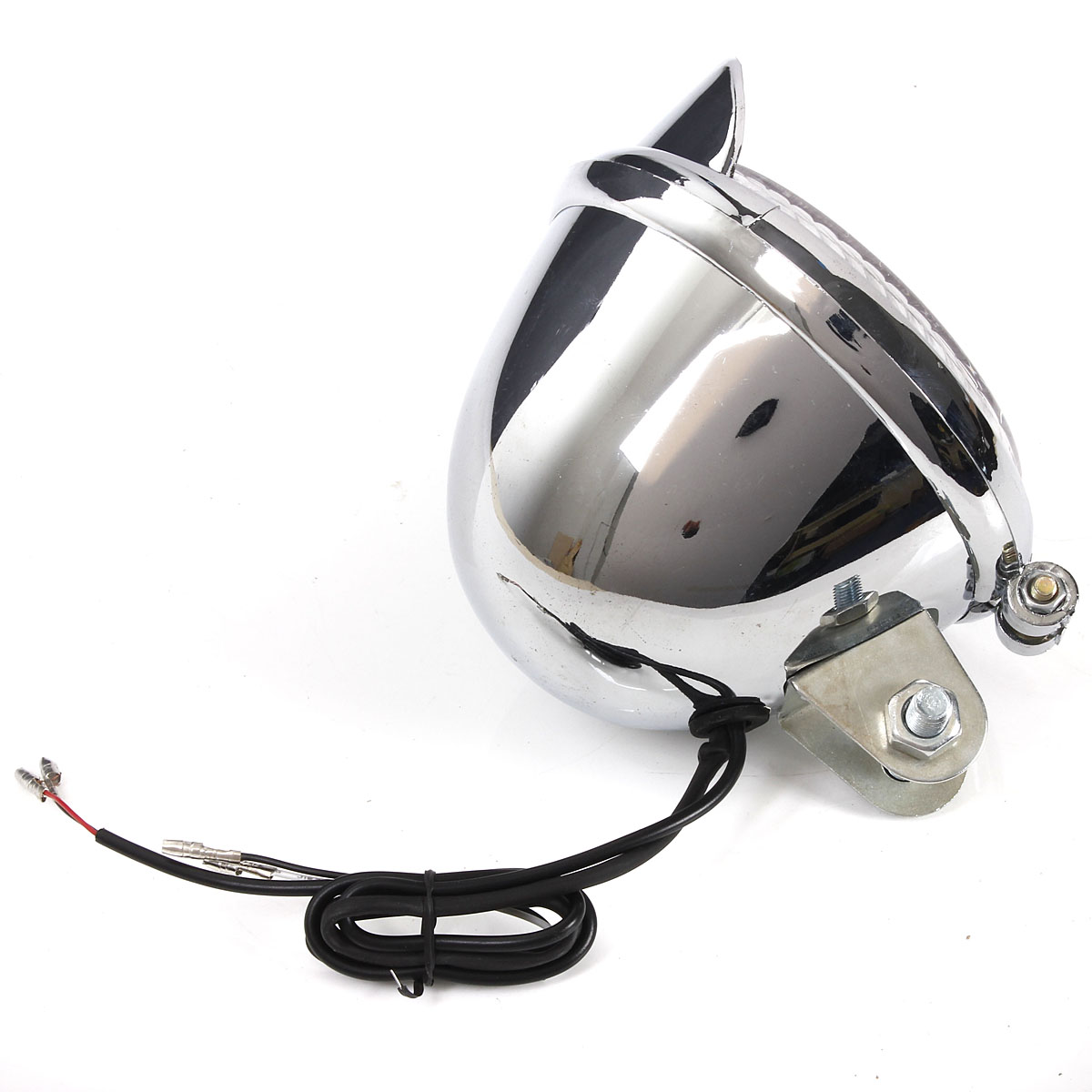 12V-Universal-Motorcycle-25-LEDs-Headlight-Headlamp-Chrome-Case-942792