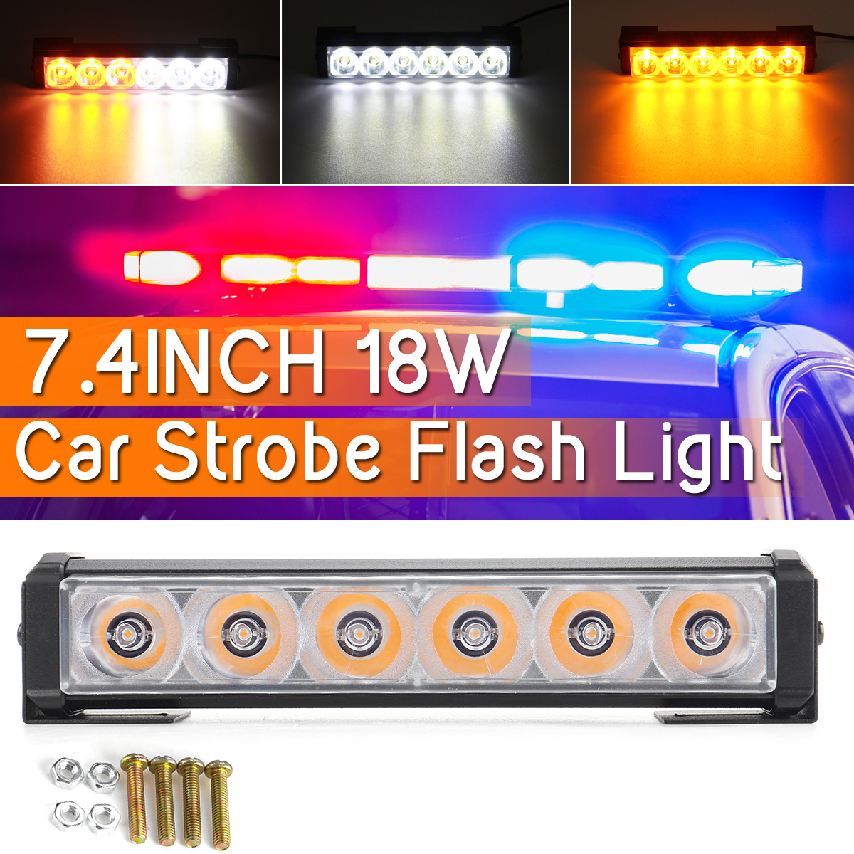 12V-YellowWhite-LED-Strobe-Flash-Light-6-LEDs-Police-Warning-Flashing-Lamp-1704914
