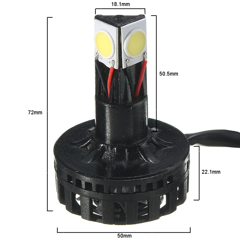 25W-1900lm-6500K-Universal-Motorcycle-Auto-HiLo-Beam-LED-Headlight-Lamp-Bulb-1133841