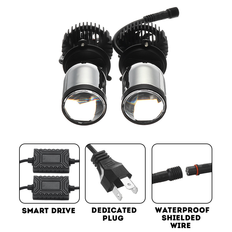 2PCS-90W-LHDRHD-H4-Bi-LED-HiLo-Mini-Projector-LED-Headlights-Lens-Retrofit-Bulb-12V-1631652