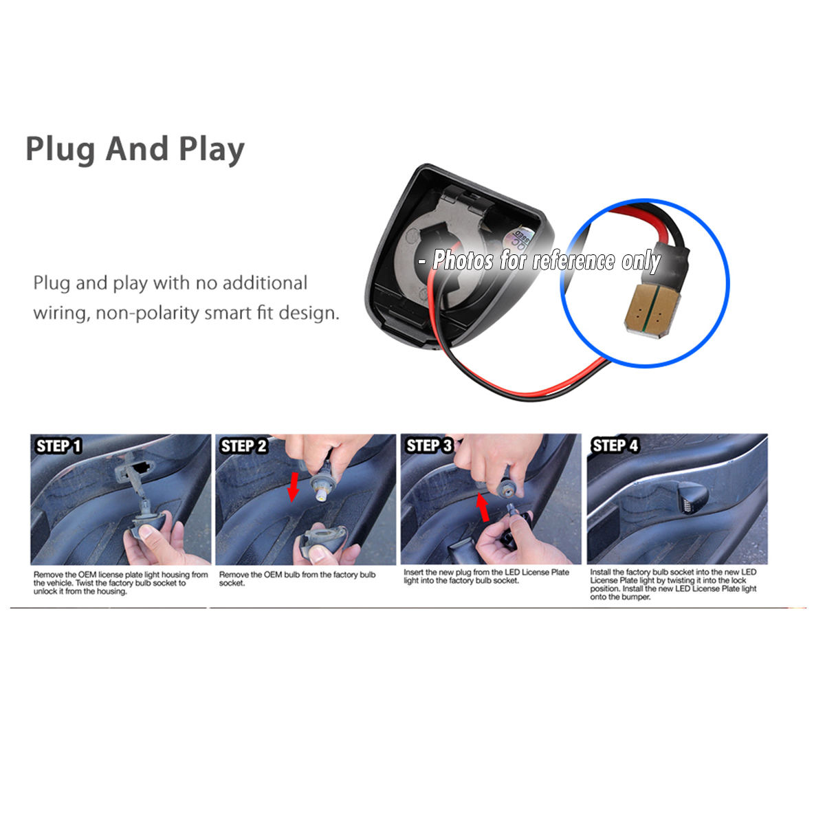 2PCS-LED-License-Plate-Light-For-Chevy-Silverado-2014-2018-GMC-Sierra-BRIGHT-SMD-1826644