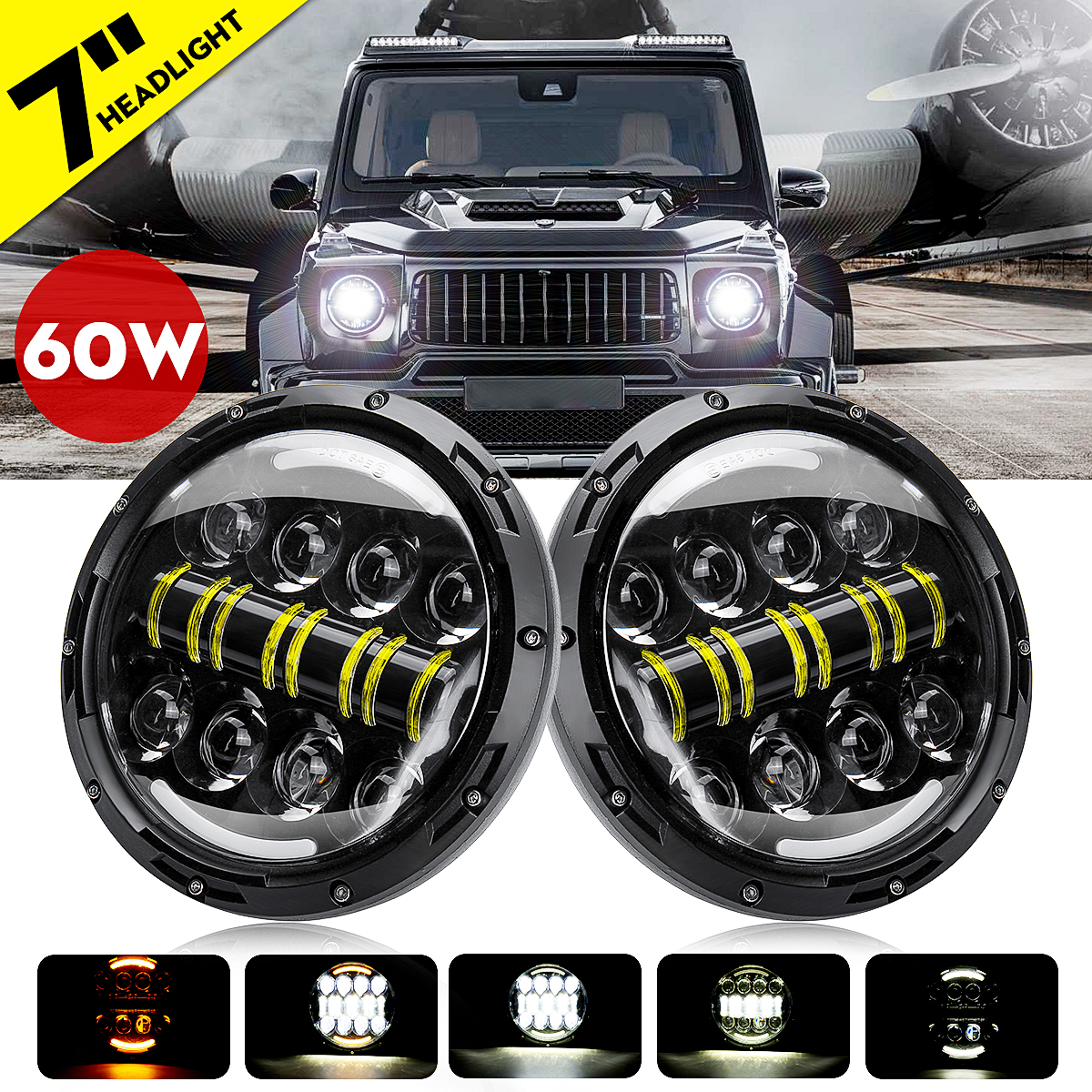 2Pcs-7-Round-LED-Projection-Headlights-Head-Lamp-HiLow-Beam-For-Jeep-Wrangler-1574739