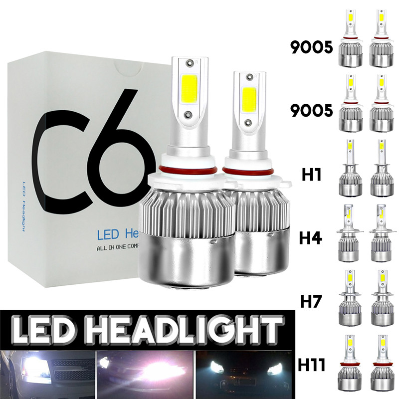 2pcs-12V24V-C6-LED-Bulb-H1H4H7H1190059006-White-Headlights-72W-7200Lm-COB-Headlamp-Auto-Fog-Light-La-1500471