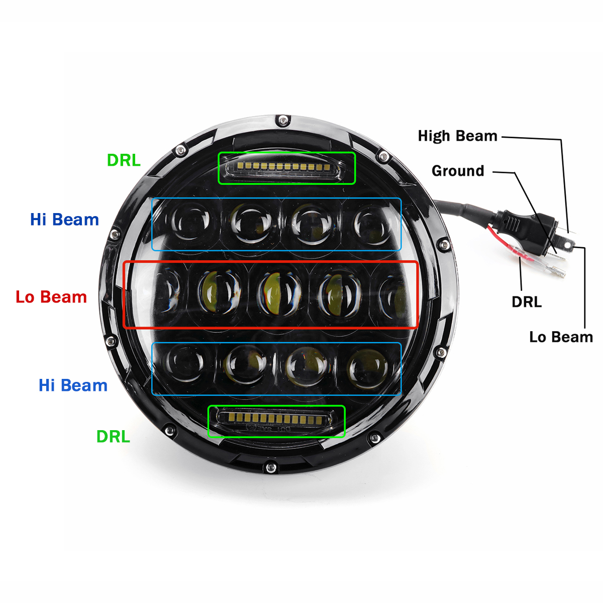 2pcs-7-inch-75W-Round-13-LED-Headlights-Hi-Lo-Beam-Bulb-For-HarleyJeep-Wrangler-JK-TJ-Black-1527617
