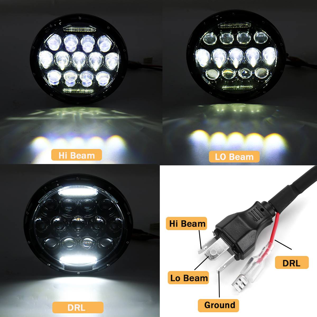 2pcs-7-inch-75W-Round-13-LED-Headlights-Hi-Lo-Beam-Bulb-For-HarleyJeep-Wrangler-JK-TJ-Black-1527617