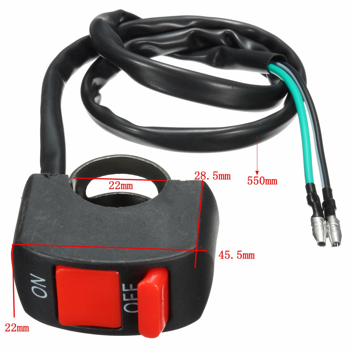 2pcs-U5-Motorcycle-LED-Headlights-Black-Driving-Fog-Spot-HiLo-Light-with-Kill-Switch-1038495